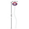 Patriotic Fleur de Lis White Plastic 7" Stir Stick - Oval - Dimensions