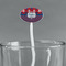 Patriotic Fleur de Lis White Plastic 7" Stir Stick - Oval - Main