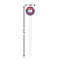 Patriotic Fleur de Lis White Plastic 7" Stir Stick - Round - Dimensions