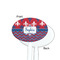 Patriotic Fleur de Lis White Plastic 7" Stir Stick - Single Sided - Oval - Front & Back