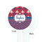 Patriotic Fleur de Lis White Plastic 7" Stir Stick - Single Sided - Round - Front & Back