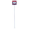 Patriotic Fleur de Lis White Plastic Stir Stick - Double Sided - Square - Single Stick