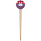 Patriotic Fleur de Lis Wooden 4" Food Pick - Round - Single Pick