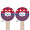 Patriotic Fleur de Lis Wooden 6" Food Pick - Round - Double Sided - Front & Back