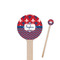 Patriotic Fleur de Lis Wooden 7.5" Stir Stick - Round - Closeup