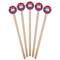 Patriotic Fleur de Lis Wooden 7.5" Stir Stick - Round - Fan View