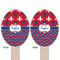 Patriotic Fleur de Lis Wooden Food Pick - Oval - Double Sided - Front & Back