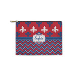 Patriotic Fleur de Lis Zipper Pouch - Small - 8.5"x6" (Personalized)