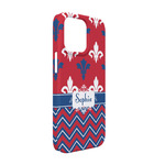 Patriotic Fleur de Lis iPhone Case - Plastic - iPhone 13 Pro (Personalized)