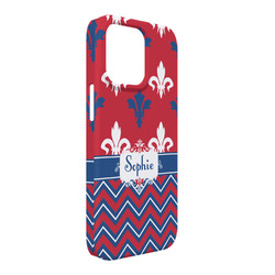 Patriotic Fleur de Lis iPhone Case - Plastic - iPhone 13 Pro Max (Personalized)