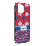 Patriotic Fleur de Lis iPhone Case - Rubber Lined - iPhone 13 Pro Max (Personalized)