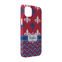 Patriotic Fleur de Lis iPhone Case - Plastic - iPhone 14 Pro (Personalized)