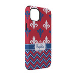 Patriotic Fleur de Lis iPhone Case - Rubber Lined - iPhone 14 Pro (Personalized)