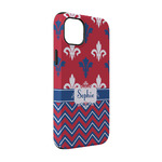 Patriotic Fleur de Lis iPhone Case - Rubber Lined - iPhone 14 (Personalized)