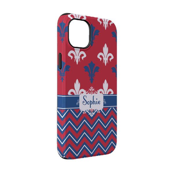 Custom Patriotic Fleur de Lis iPhone Case - Rubber Lined - iPhone 14 (Personalized)