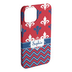 Patriotic Fleur de Lis iPhone Case - Plastic - iPhone 15 Plus (Personalized)