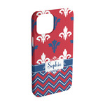 Patriotic Fleur de Lis iPhone Case - Plastic - iPhone 15 Pro (Personalized)