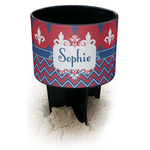 Patriotic Fleur de Lis Black Beach Spiker Drink Holder (Personalized)