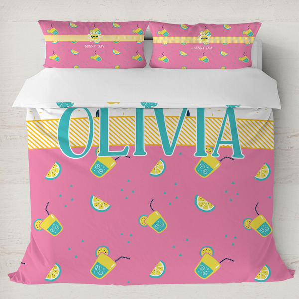 Custom Summer Lemonade Duvet Cover Set - King (Personalized)