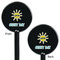 Summer Lemonade Black Plastic 5.5" Stir Stick - Double Sided - Round - Front & Back