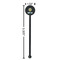 Summer Lemonade Black Plastic 5.5" Stir Stick - Round - Dimensions