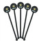 Summer Lemonade Black Plastic 5.5" Stir Stick - Round - Fan View