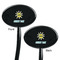 Summer Lemonade Black Plastic 7" Stir Stick - Double Sided - Oval - Front & Back