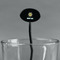 Summer Lemonade Black Plastic 7" Stir Stick - Oval - Main