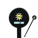 Summer Lemonade 7" Round Plastic Stir Sticks - Black - Single Sided (Personalized)