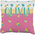 Summer Lemonade Faux-Linen Throw Pillow 26" (Personalized)