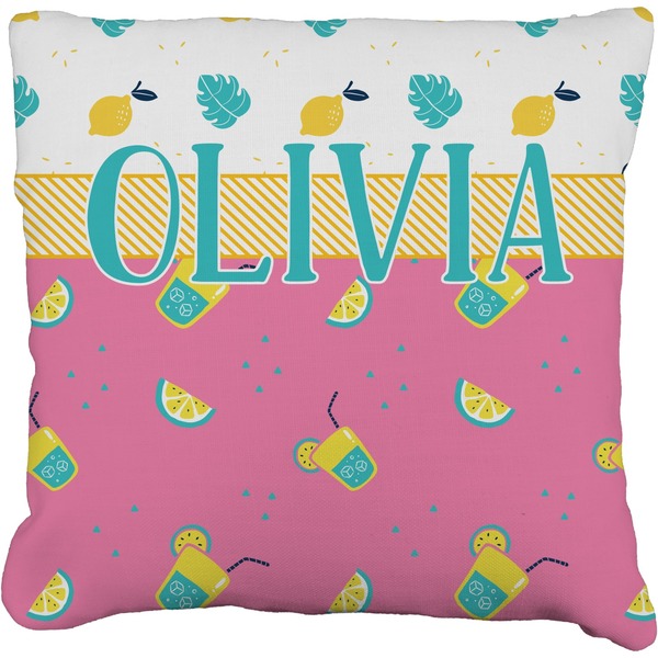 Custom Summer Lemonade Faux-Linen Throw Pillow 26" (Personalized)