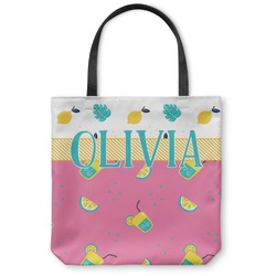 Summer Lemonade Canvas Tote Bag - Medium - 16"x16" (Personalized)