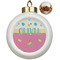 Summer Lemonade Ceramic Christmas Ornament - Poinsettias (Front View)