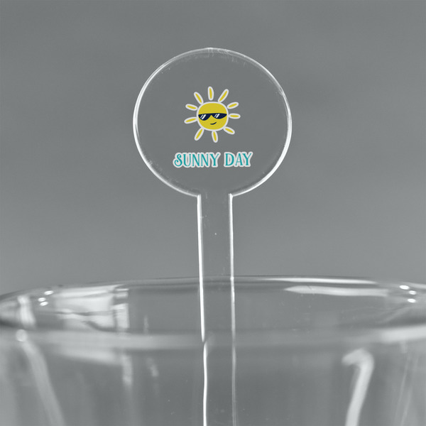 Custom Summer Lemonade 7" Round Plastic Stir Sticks - Clear (Personalized)