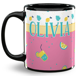 Summer Lemonade 11 Oz Coffee Mug - Black (Personalized)