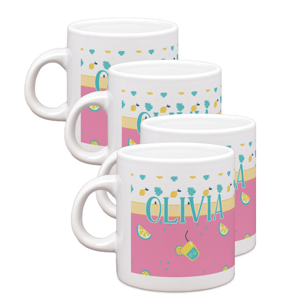 Custom Summer Lemonade Single Shot Espresso Cups - Set of 4 (Personalized)