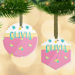 Summer Lemonade Flat Glass Ornament w/ Name or Text