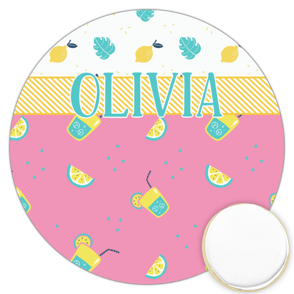 Custom Summer Lemonade Printed Cookie Topper - 3.25" (Personalized)