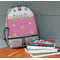 Summer Lemonade Large Backpack - Gray - On Desk