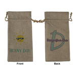 Summer Lemonade Large Burlap Gift Bag - Front & Back (Personalized)