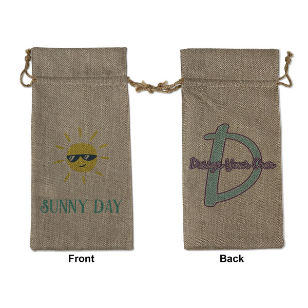 Custom Summer Lemonade Large Burlap Gift Bag - Front & Back (Personalized)