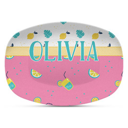 Summer Lemonade Plastic Platter - Microwave & Oven Safe Composite Polymer (Personalized)