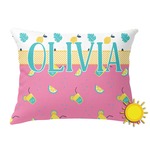 Summer Lemonade Outdoor Throw Pillow (Rectangular) (Personalized)