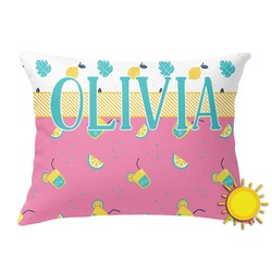 Summer Lemonade Outdoor Throw Pillow (Rectangular) (Personalized)