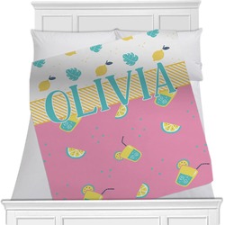 Summer Lemonade Minky Blanket - Toddler / Throw - 60"x50" - Double Sided (Personalized)