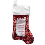 Summer Lemonade Reversible Sequin Stocking - Red (Personalized)