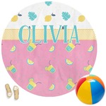 Summer Lemonade Round Beach Towel (Personalized)