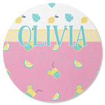 Summer Lemonade Round Rubber Backed Coaster (Personalized)