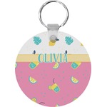 Summer Lemonade Round Plastic Keychain (Personalized)