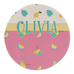 Summer Lemonade Round Linen Placemat - Single Sided (Personalized)